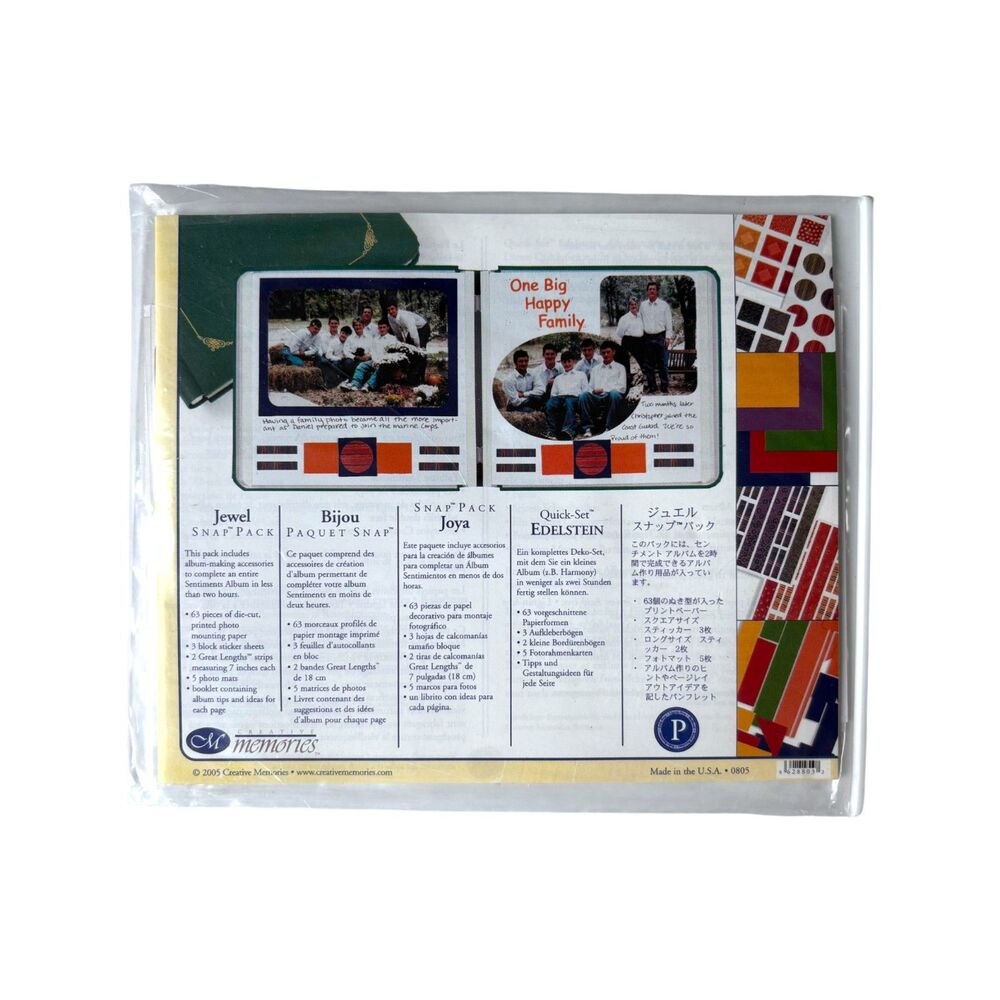 JEWEL Creative Memories Snap Pack Album Kit 7x7 Scrapbooking Paper Stickers Kit